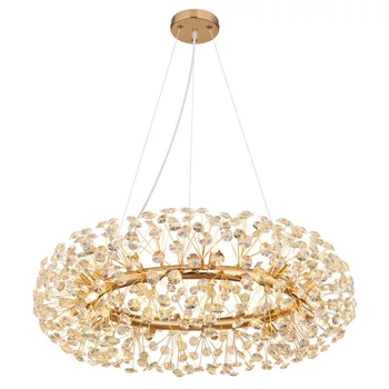 Globo KATRINA függeszték fém, Kristály, arany, átlátszó, G9, 3.5W, 3000K, 350Lm - 64135H3