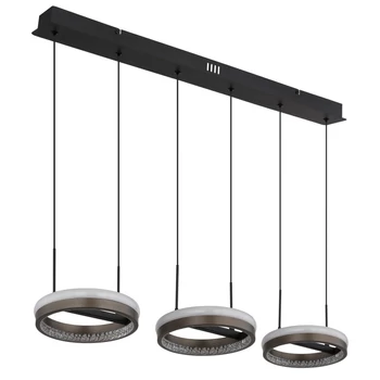 Globo DELLA függeszték fém, műanyag, fekete, szürke, fehér, LED, 40W, 3000-4000-6000K, 1400 Lm - 67179H2