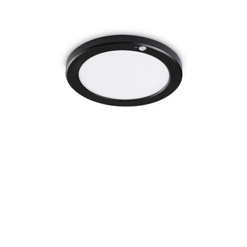 IdealLux AURA PL ROUND NERO SENSOR mennyezet lámpa műanyag, fekete, mozgásérzékelő, LED, 3000K, 20W, 1950lm - 290782