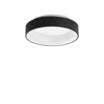 IdealLux ZIGGY PL D45 NERO mennyezet lámpa fém, műanyag, fehér, LED, 3000K, 30W, 3800lm - 307206