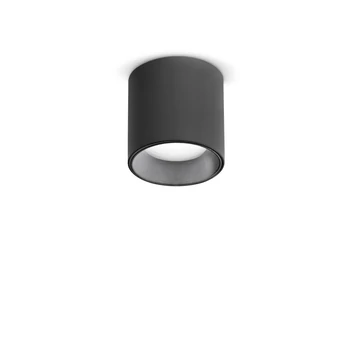 Ideallux NITRO PL ROUND D04 NERO mennyezeti lámpa fém, fekete, LED, 4W, 290lm, 2700K - 342795