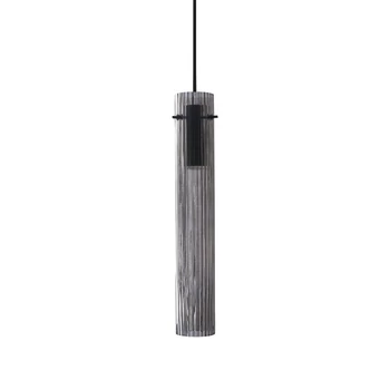 IdealLux FLAM SP FUME' RIGATO függeszték fém, üveg, fekete, füstszín, LED, 10W, 3000K, 900Lm - 353883