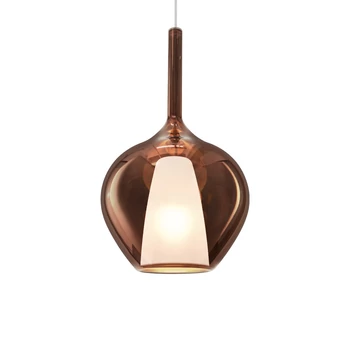 IdealLux KALIQUE függeszték fém, üveg, króm, vörösréz, E27 - 359540
