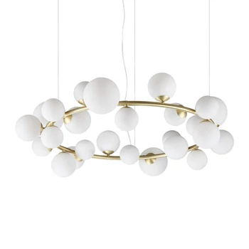 IdealLux PERLAGE függeszték fém, üveg, arany, fehér, LED, G9 - 363370