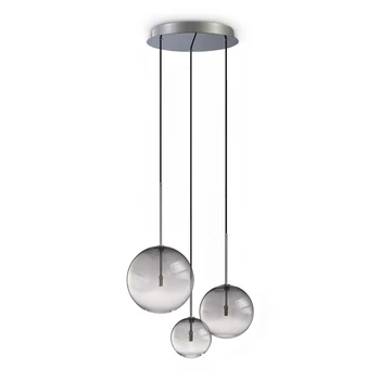 IdealLux EQUINOXE függeszték fém, üveg, króm, füstszín, G4 - 364834