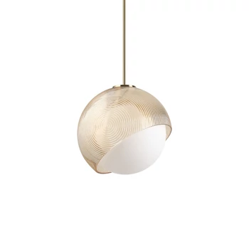 IdealLux BLOOM függeszték fém, üveg, sárgaréz, borostyán, fehér, E27 - 366685
