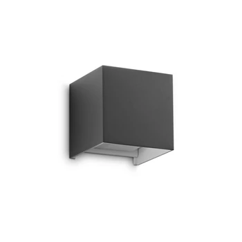 IdealLux ATOM fali lámpa fém, üveg, antracit, LED, 12W, 4000K, 1200Lm, IP54 - 366791