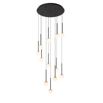 Lucide CALINA függeszték fém, akril, fekete, opál, LED, 7W, 610lm, 2200K-3300K - 24406/84/30