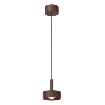 Lucide LENZ kültéri függeszték fém, üveg, barna, áttetsző, LED, 8W, 450lm, 2700K, IP54 - 33806/08/97