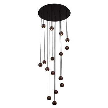 Lucide MONTANA függeszték fém, fekete, barna, LED, 5.7W, 390lm, 2700K-4000K - 68400/92/96