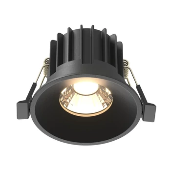 Maytoni ROUND beépíthető szpot lámpa fém, fekete, LED, 3000K, 12W, 910lm - DL058-12W3K-B