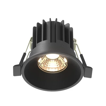 Maytoni ROUND beépíthető szpot lámpa fém, fekete, LED, 3000K, 7W, 450lm - DL058-7W3K-B