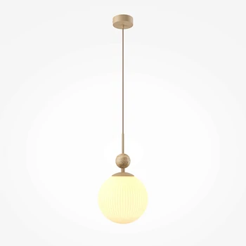 Maytoni TAVO függeszték fém, üveg, kő, barna, bézs, E27 - MOD453PL-01BG