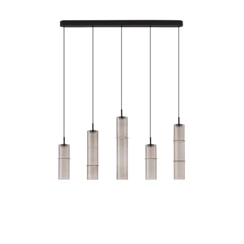 NovaLuce SANO függeszték fém, üveg, fekete, füstszín, LED, 18W, 1080lm, 3000K - NL-9009171
