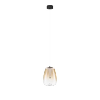 NovaLuce OBLO függeszték fém, üveg, fekete, borostyán, LED, 3W, 195lm, 3000K - NL-9009173
