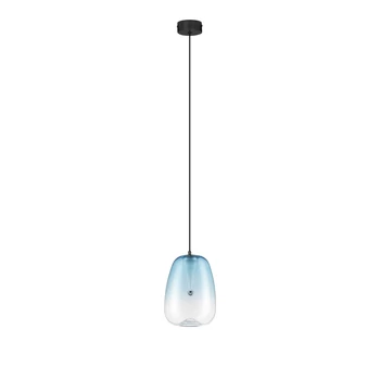 NovaLuce OBLO függeszték fém, üveg, fekete, kék, LED, 3W, 140lm, 3000K - NL-9009175