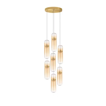 NovaLuce NORMA függeszték fém, üveg, borostyán, arany, LED, 49W, 3000K, 3430Lm - 9009267