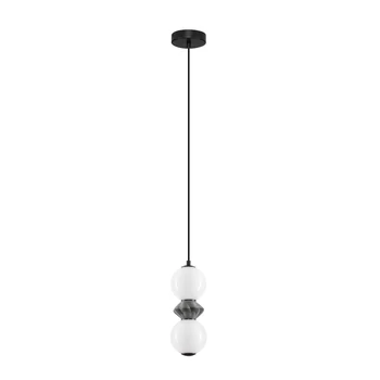 NovaLuce PALLINA függeszték fém, üveg, fekete, fehér, LED, 10W, 600lm, 3000K - NL-9009300