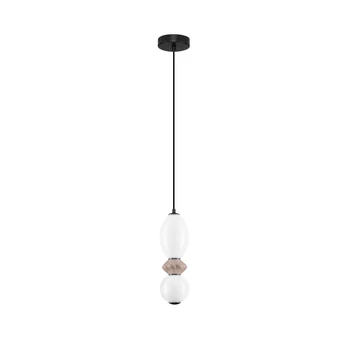 NovaLuce PALLINA függeszték fém, üveg, fekete, fehér, LED, 12W, 720lm, 3000K - NL-9009301