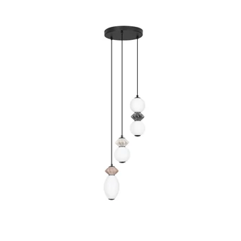 NovaLuce PALLINA függeszték fém, üveg, fekete, sokszínű, LED, 20W, 1200lm, 3000K - NL-9009304