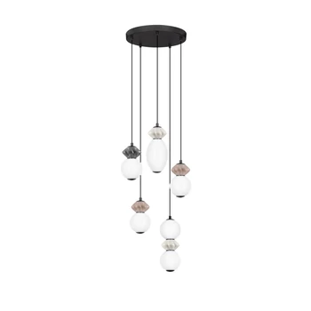 NovaLuce PALLINA függeszték fém, üveg, fekete, fehér, LED, 28W, 1680lm, 3000K - NL-9009305