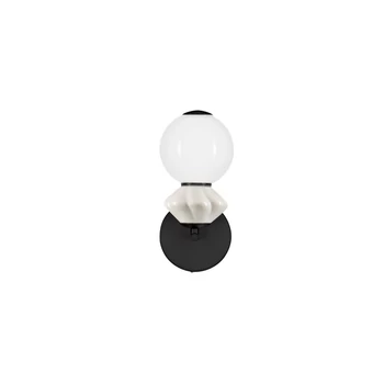 NovaLuce PALLINA fali lámpa fém, üveg, fekete, fehér, LED, 6W, 360lm, 3000K - NL-9009306