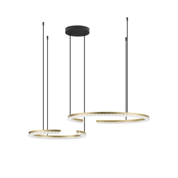 NovaLuce GREAMY függeszték fém, akril, arany, áttetsző, LED, 49W, 3000K, 3668 Lm - NL-9030959