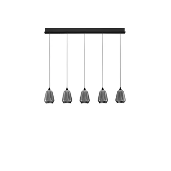 NovaLuce ALISH függeszték fém, üveg, fekete, füstszín, LED, 37W, 3000K, 1444 Lm - NL-9124101