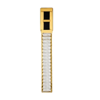 NovaLuce LAZURA fali lámpa fém, kristály, bőr, arany, fekete, áttetsző, LED, 9W, 3000K, 540 Lm - NL-9124109