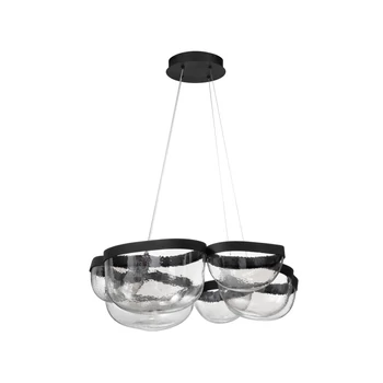 NovaLuce CLAIR függeszték fém, üveg, fekete, áttetsző, LED, 65W, 3500K, 2611 Lm - NL-9187000