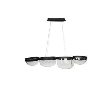 NovaLuce CLAIR függeszték fém, üveg, fekete, áttetsző, LED, 43W, 3500K, 1766 Lm - NL-9187001