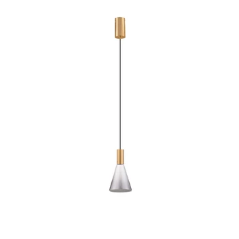 NovaLuce VOI függeszték fém, üveg, arany, füstszín, LED, 8W, 182lm, 3000K - NL-9236305