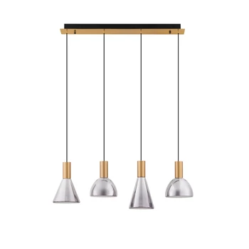 NovaLuce VOI függeszték fém, üveg, arany, füstszín, LED, 32W, 960lm, 3000K - NL-9236307