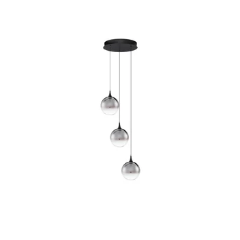 NovaLuce ORENDA függeszték fém, üveg, fekete, füstszín, LED, 15W, 675lm, 3000K - NL-9416959