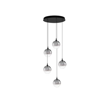 NovaLuce ORENDA függeszték fém, üveg, fekete, füstszín, LED, 20W, 1125lm,  3000K - NL-9416961