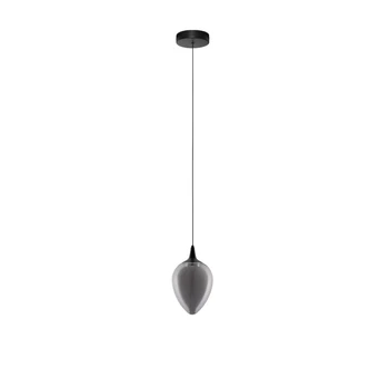 NovaLuce NALI függeszték fém, üveg, fekete, füstszín, LED, 6W, 238lm, 3000K - NL-9416971