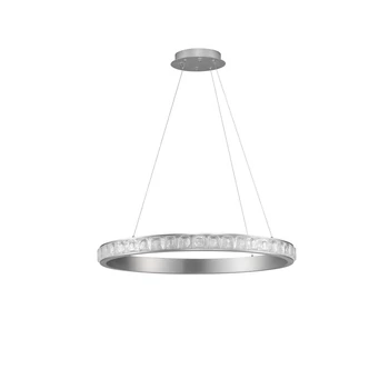 NovaLuce ETEKEN függeszték fém, kristály, ezüst, áttetsző, LED, 45W, 5880lm, 3000K - NL-9501215