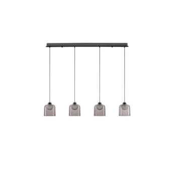 NovaLuce DIONE függeszték fém, üveg, fekete, füstszín, LED, 20W, 800lm, 3000K - NL-9695272