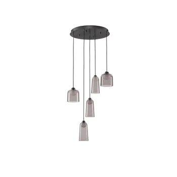 NovaLuce DIONE függeszték fém, üveg, fekete, füstszín, LED, 25W, 1010lm, 3000K - NL-9695274