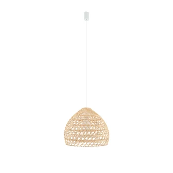 Nowodvorski BOHO függeszték fém, rattan, fehér, natúr, E27 - 11150