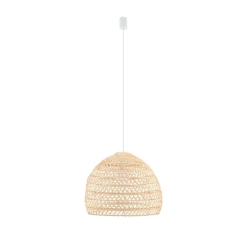 Nowodvorski BOHO függeszték fém, rattan, fehér, natúr, E27 - 11151