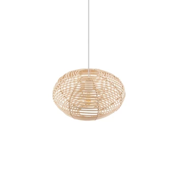Nowodvorski RATTAN függeszték fém, rattan, fehér, natúr, E27 - 11153