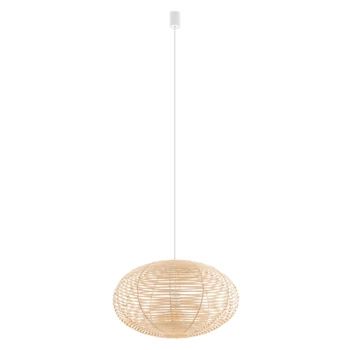 Nowodvorski RATTAN függeszték fém, rattan, fehér, natúr, E27 - 11154