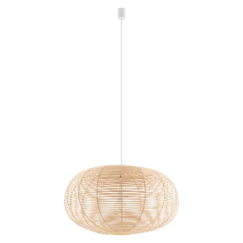 Nowodvorski RATTAN függeszték fém, rattan, fehér, natúr, E27 - 11155