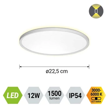 Prezent CORDIA fürdőszobai mennyezet lámpa műanyag, fehér, LED, 12W, 3000K-6000k, 1500Lm, IP54 - 27304