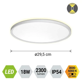 Prezent CORDIA fürdőszobai mennyezet lámpa műanyag, fehér,  LED, 18W, 3000K-6000k, 2300Lm, IP54 - 27306