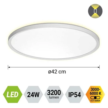 Prezent CORDIA fürdőszobai mennyezet lámpa műanyag, fehér,  LED, 24W, 3000K-6000k, 3200Lm, IP54 - 27308