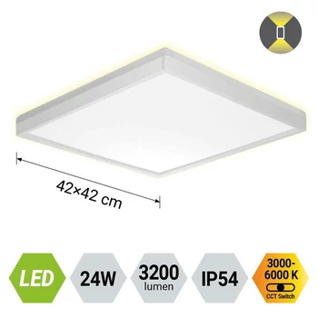 Prezent CORDIA fürdőszobai mennyezet lámpa műanyag, fehér,  LED, 24W, 3000K-6000k, 3200Lm, IP54 - 27309