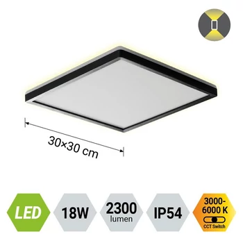 Prezent CORDIA fürdőszobai mennyezet lámpa műanyag, fehér, fekete, LED, 18W, 3000K-6000k, 2300Lm, IP54 - 27313