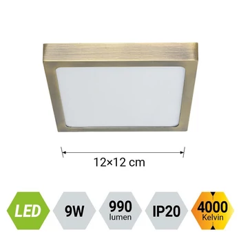 Prezent LENYS mennyezet lámpa fém, műanyag,  matt réz, fehér, LED, 9W, 4000K, 990 Lm, IP20 - 49062